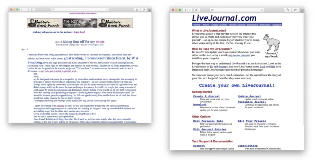 LiveJournal screenshot.