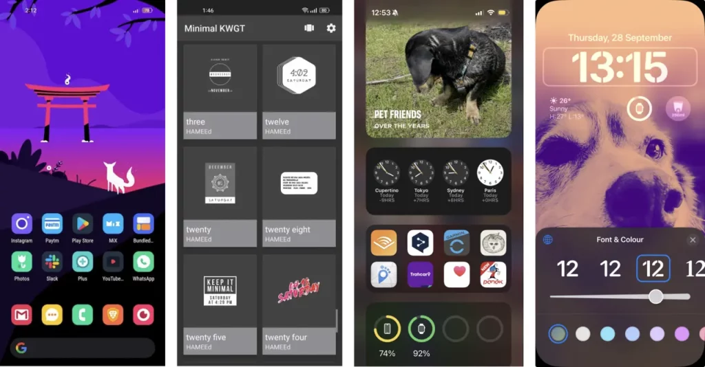 Mobile phone widgets.