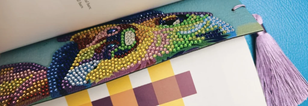 Diamond painted bookmark.